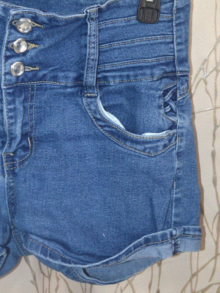 High-Waisted Blue Denim Shorts Size 11 — image 4 of 8
